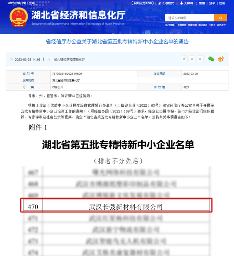 www.3700.COm威尼斯荣获湖北省“专精特新”中小企业称号